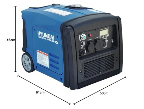 HYUNDAI Inverter Stromerzeuger HY3200SEi D, Notstromaggregat, Generator mit 3.2 kW, Stromgenerator mit E-Start, Benzin Stromaggregat, mobil und leise