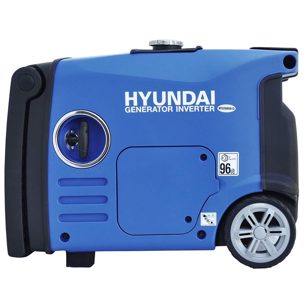 HYUNDAI Inverter Stromerzeuger HY3200SEi D, Notstromaggregat, Generator mit 3.2 kW, Stromgenerator mit E-Start, Benzin Stromaggregat, mobil und leise